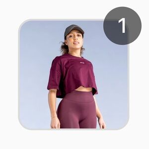 DFYNE Burgundy Women's Crop Top shirt tee revive small